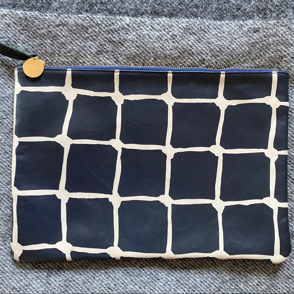 Clare V. Fence Print Flat Clutch